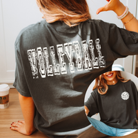 Volleyball Varsity Distressed Bundle Word & Ball Included in White Digital Design, PNG