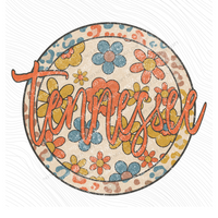 Tennessee Boho Floral Leopard Circle Includes Both Transparent & Non Transparent Digital Design, PNG