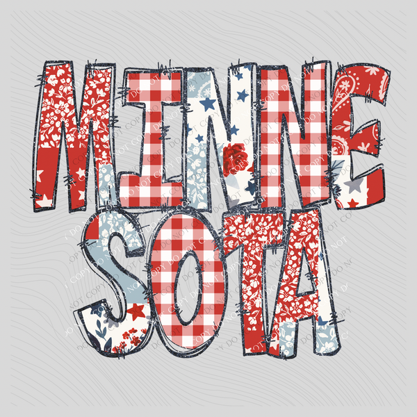 Minnesota Doodle Patch & Glitter Digital Design, PNG