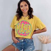 Mama Groovy Leopard Shadow & Non Shadow (both included) Cutout in Pink & Teal Digital Design, PNG