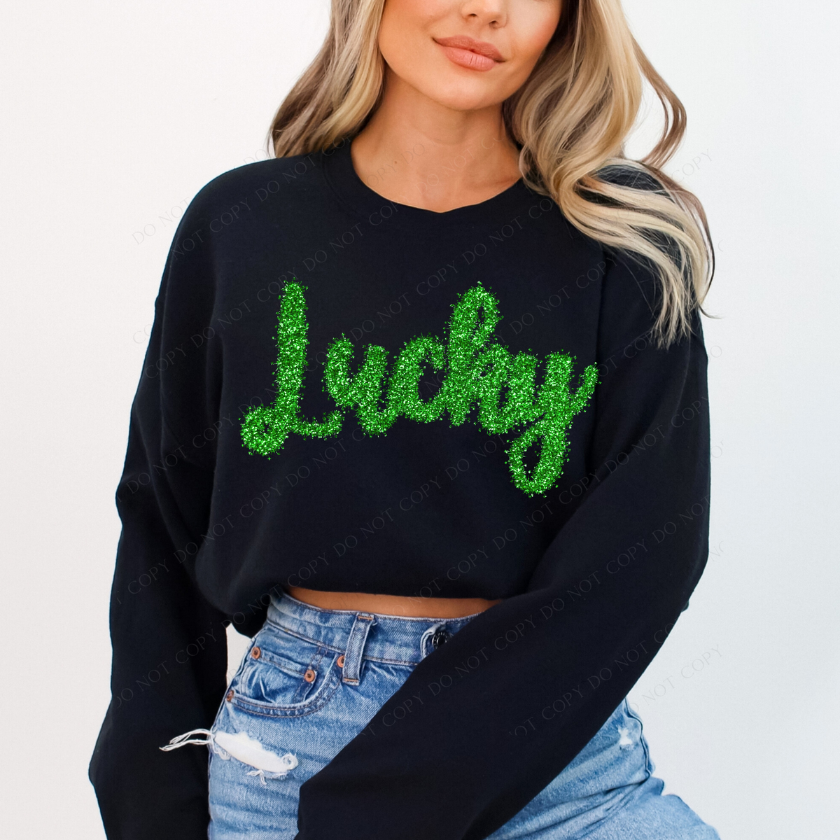 Lucky Tinsel Script Green Digital Design, PNG