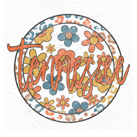 Tennessee Boho Floral Leopard Circle Includes Both Transparent & Non Transparent Digital Design, PNG