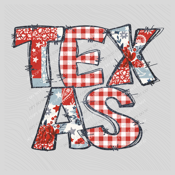Texas Doodle Patch & Glitter Digital Design, PNG