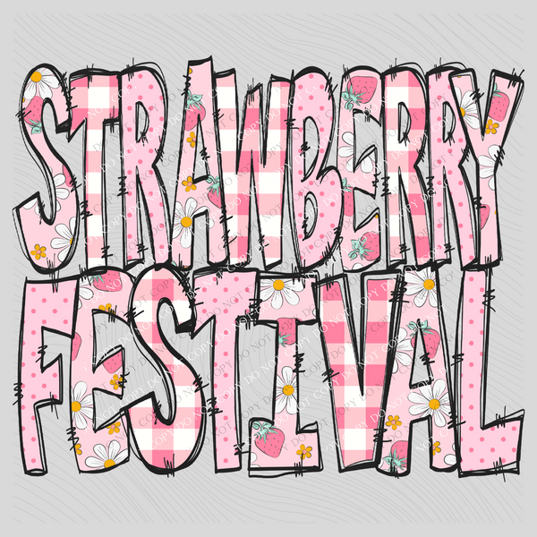 Strawberry Festival Doodle Patch Digital Design, PNG