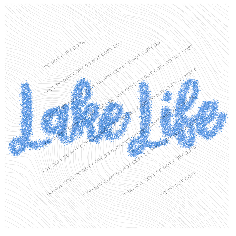 Lake Life Tinsel Script Blue Digital Design, PNG