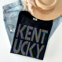 Kentucky Retro Lines Distressed in Fun Pastel Colors Digital Design, PNG