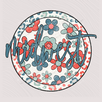 Midwest Floral Leopard Circle Patriotic Includes Both Transparent & Non Transparent Digital Design, PNG