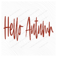 Hello Autumn Script in Rust Digital Download, PNG
