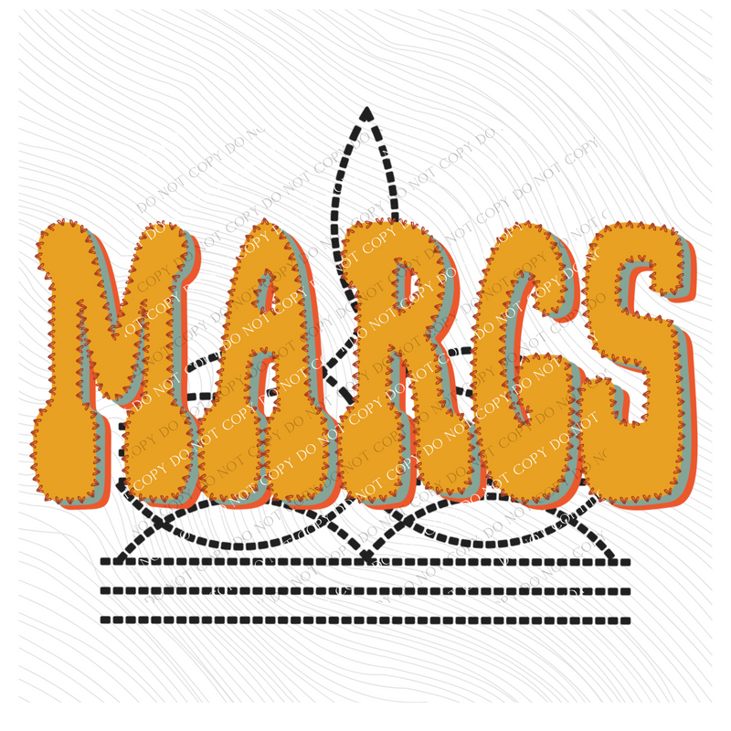 Margs Stitched Drop Shadow with Boot Stitch Digital Design, PNG
