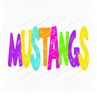 Mustangs Distressed Blank, Cutout Softball, Baseball & Volleyball in Neons all Included Digital Design, PNG