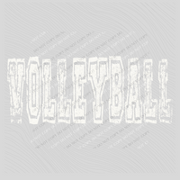 Volleyball Varsity Distressed Bundle Word & Ball Included in White Digital Design, PNG