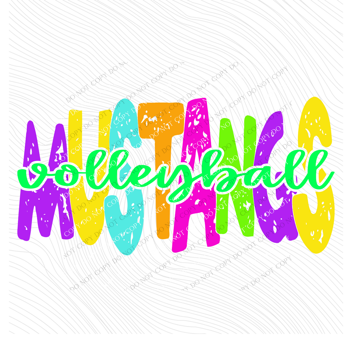 Mustangs Distressed Blank, Cutout Softball, Baseball & Volleyball in Neons all Included Digital Design, PNG