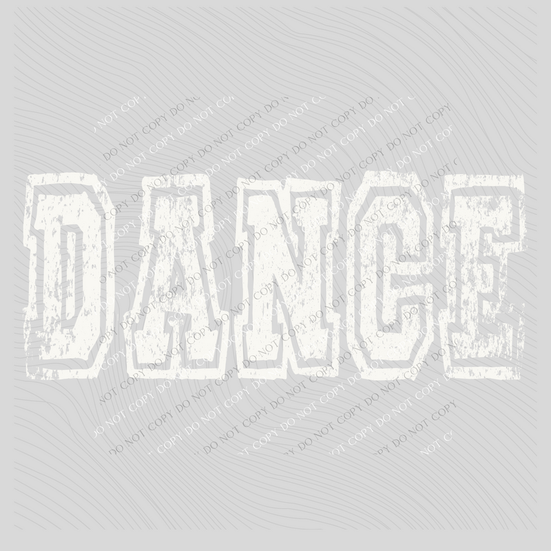Dance Varsity Distressed Bundle Word & Logo Included in White Digital Design, PNG