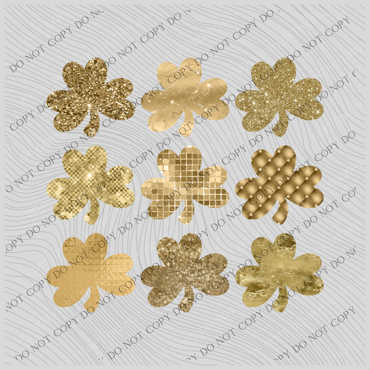 Shamrock All the Gold Bling St. Patrick's Day Digital Design, PNG