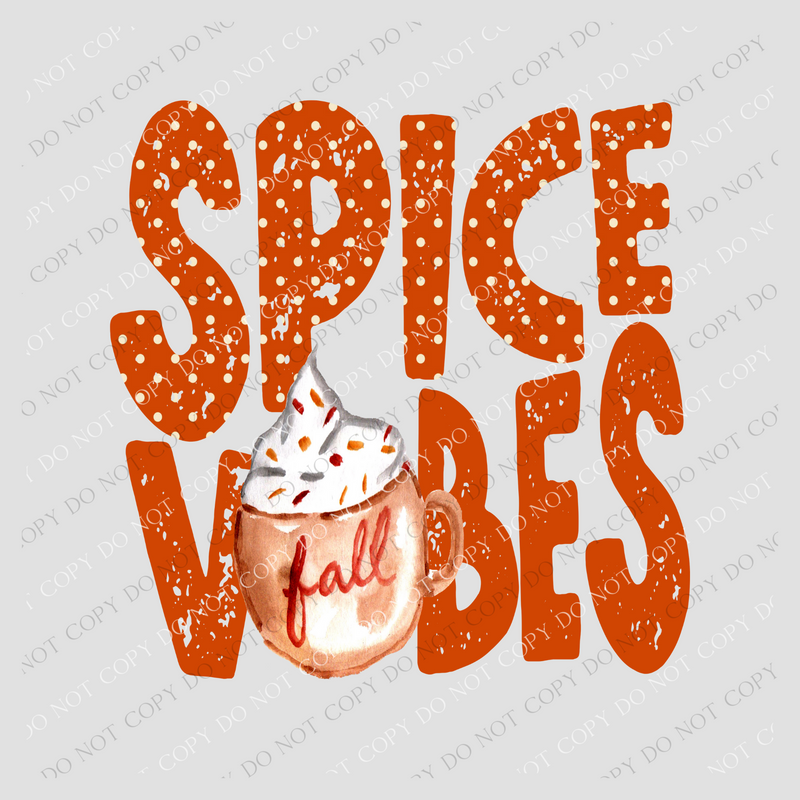 Spice Vibes Fall Latte Distressed Polka Dot in Burnt Orange White Digital Design, PNG
