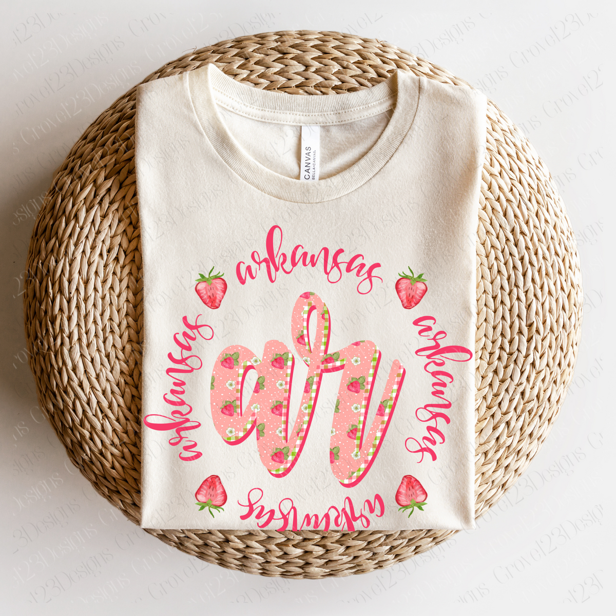 AR Arkansas Strawberries and Gingham