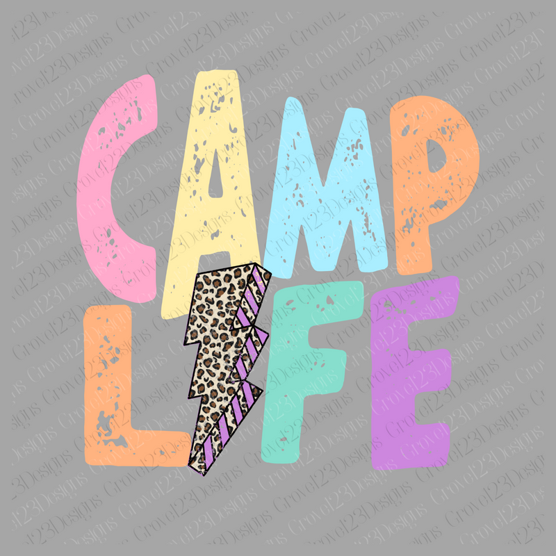 Camp Life Pastels Distressed Leopard Lightning Bolt
