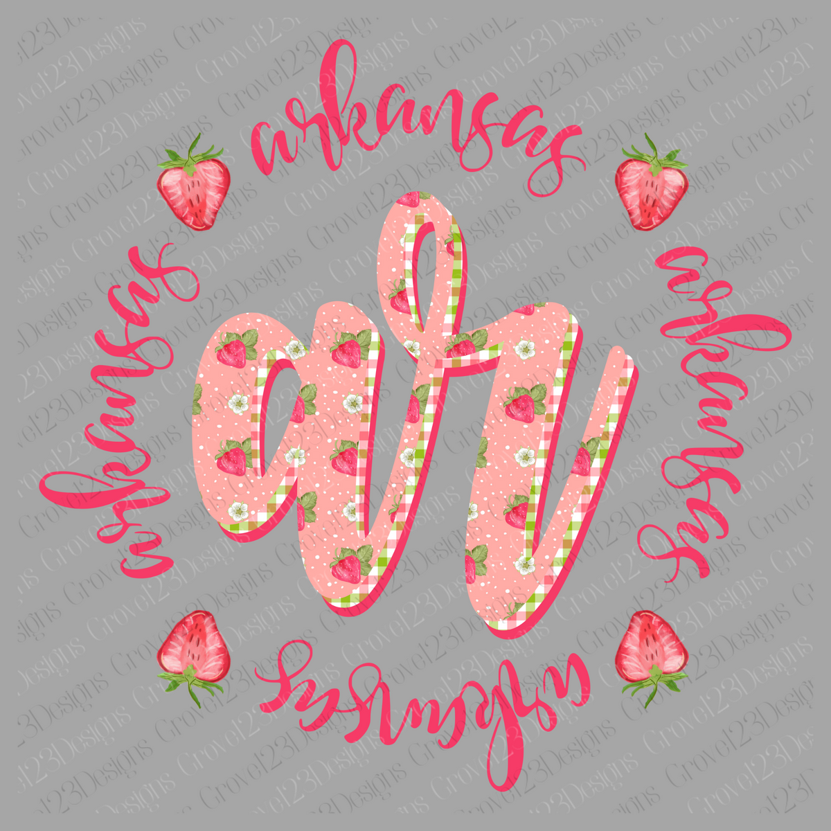 AR Arkansas Strawberries and Gingham