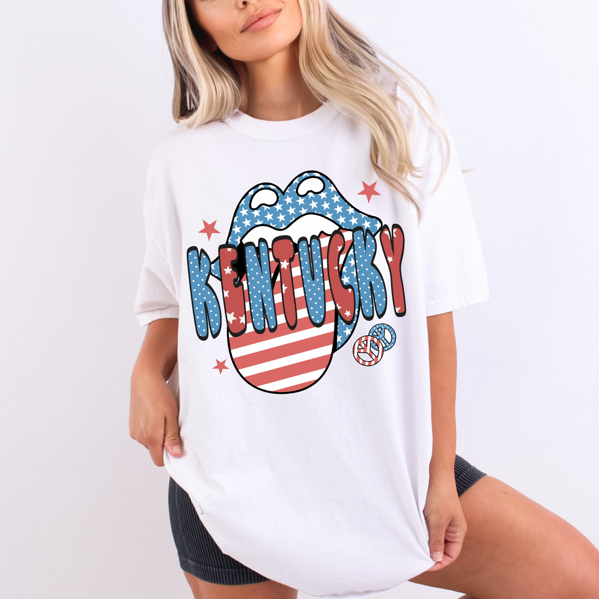 Kentucky Patriotic Lips & Tongue Digital Design, PNG