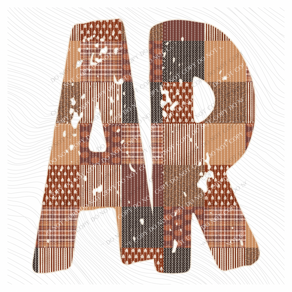 Arkansas AR Autumn Pumpkins Quilted Distressed Digital Design in Browns, PNG