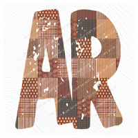 Arkansas AR Autumn Pumpkins Quilted Distressed Digital Design in Browns, PNG