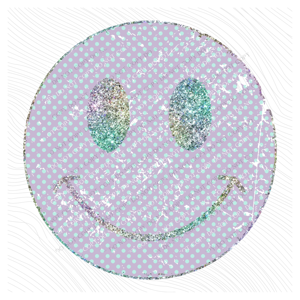 All Smiles Polka Lilac Dots & Glitter Distressed Digital Design, PNG