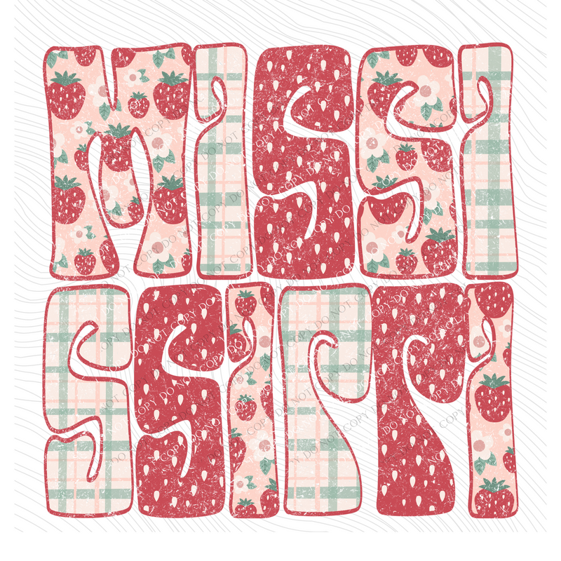 Mississippi Groovy Strawberry Patch Distressed Digital Design, PNG
