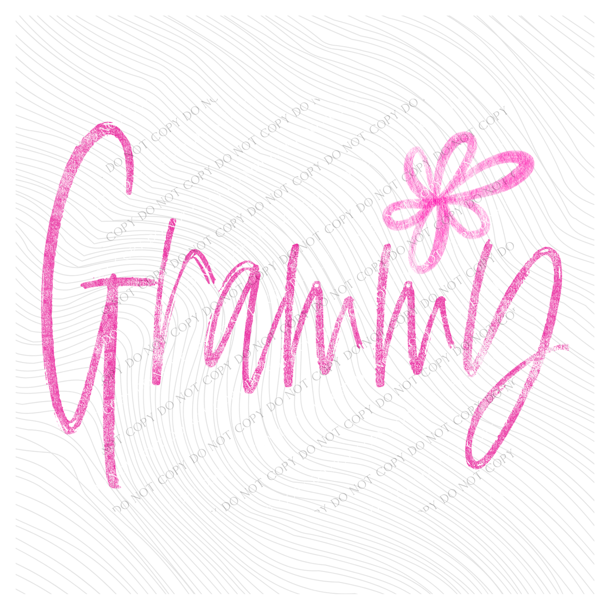 Grammy Flower Chalk Script Pink Digital Design, PNG