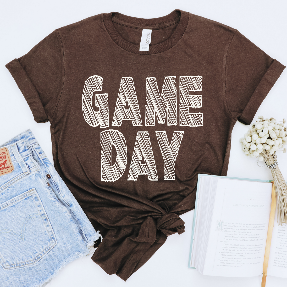 Game Day Scribble in Cream White Digital Design, PNG