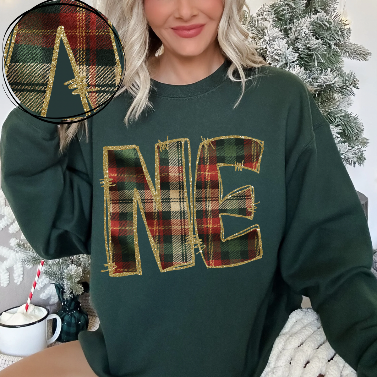 Nebraska Glitter & Plaid Digital Download, PNG