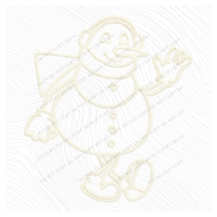 Snowman White Chenille Style Outline Digital Download, PNG