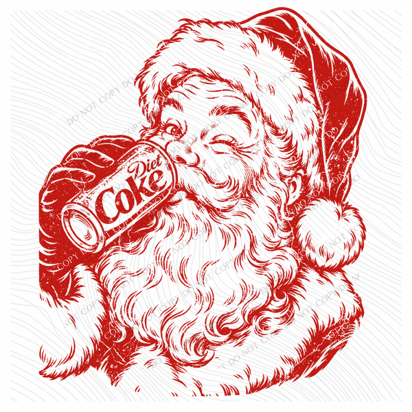 Diet Coke Santa Digital Design, PNG