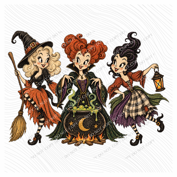 HP Sisters Vintage Sketch Digital Design, PNG
