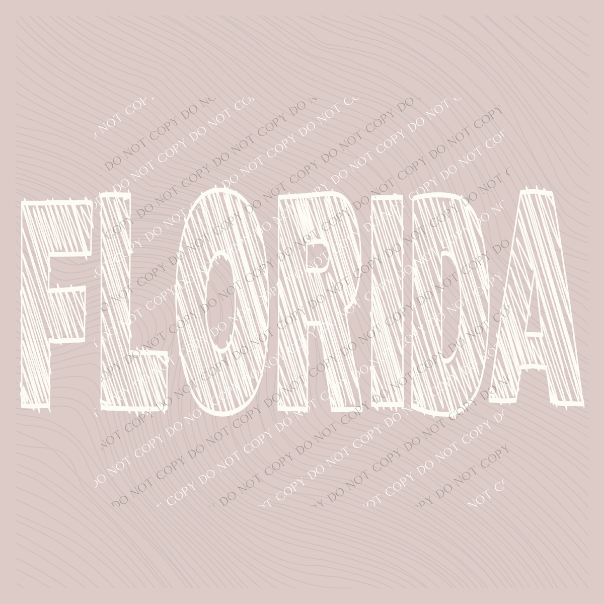 Florida Scribble in Cream White Digital Design, PNG