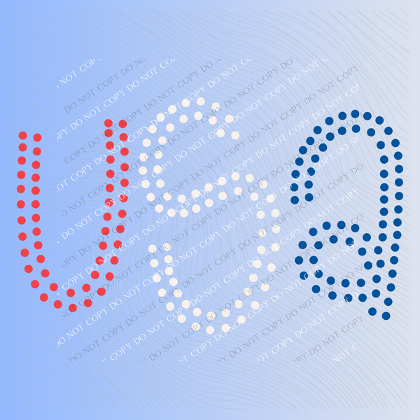 USA Polka Dots in Red, White & Blue Patriotic Digital Design, PNG
