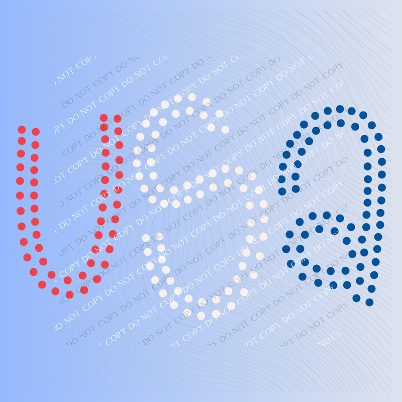 USA Polka Dots in Red, White & Blue Patriotic Digital Design, PNG