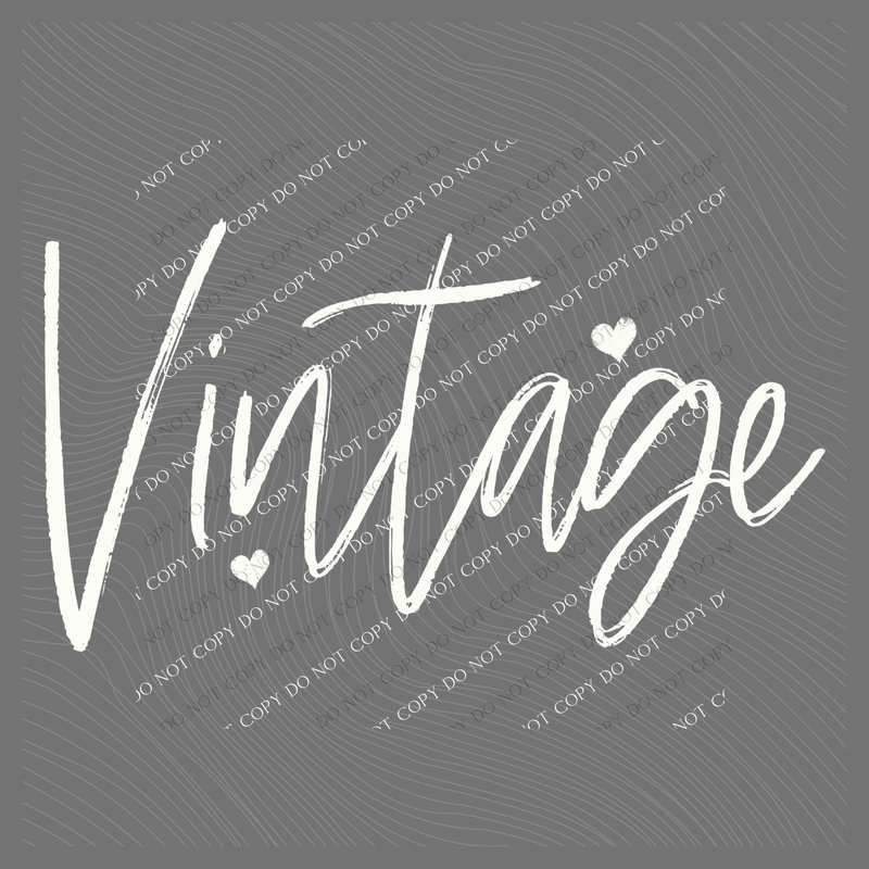 Vintage Sketched Script Hearts in Off-white Digital Design, PNG