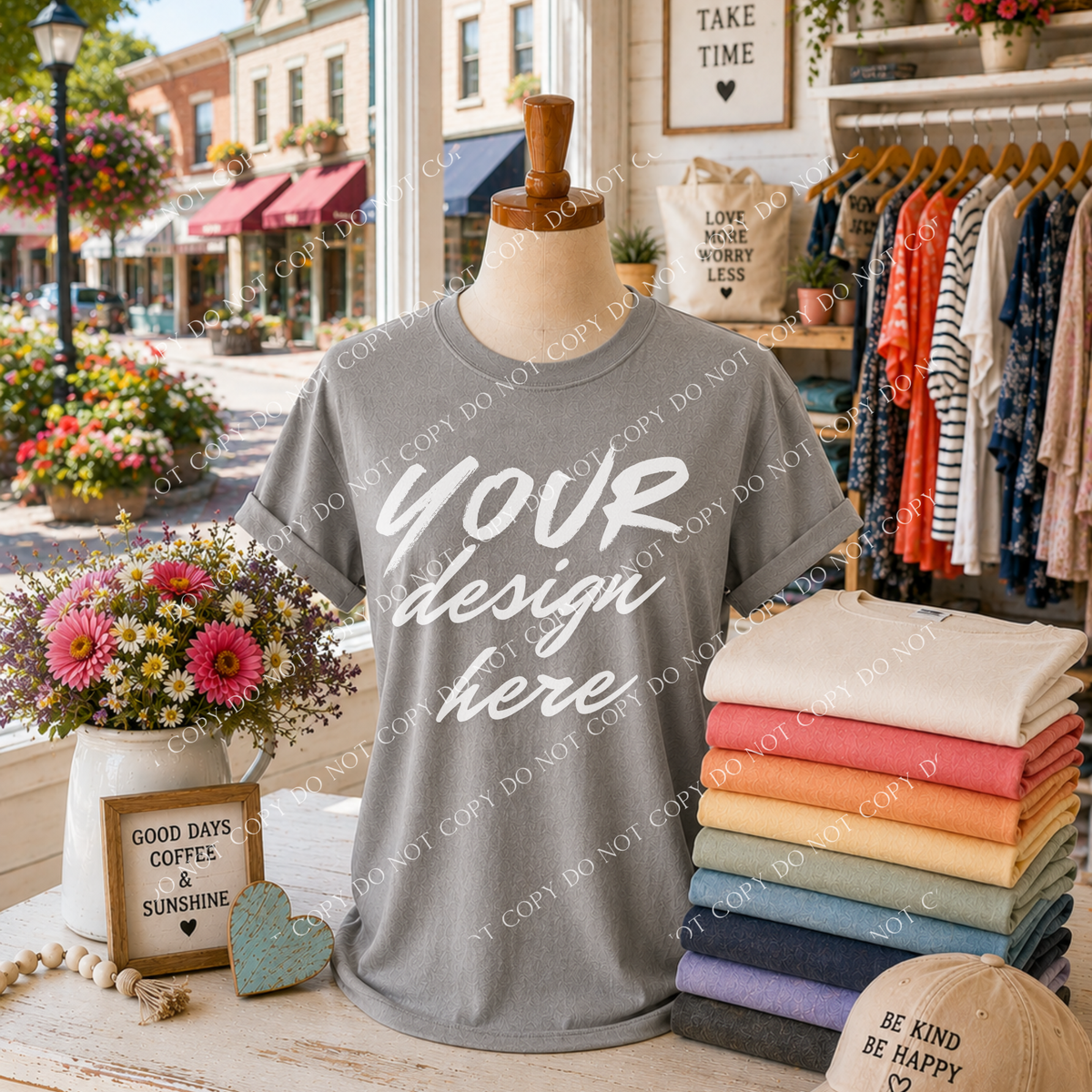 Blank Everyday Boutique Mockup, Comfort Colors 1717 Grey