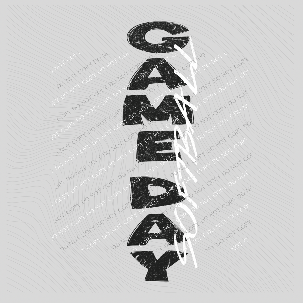 Game Day Softball Vertical Distressed in Black & White Digital Design, PNG