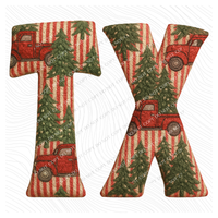 TX Texas Striped Christmas Red Truck 3D Texture Fabric Style Digital Download, PNG