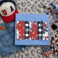Indiana Glitter, Floral, Gingham & Stars Patriotic Digital Design, PNG