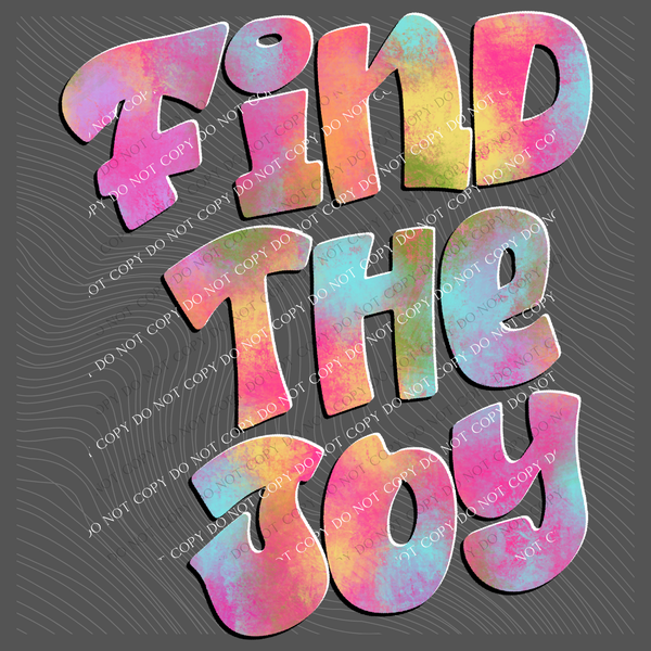 Find the Joy Retro Shadow Water Colors Digital Design, PNG