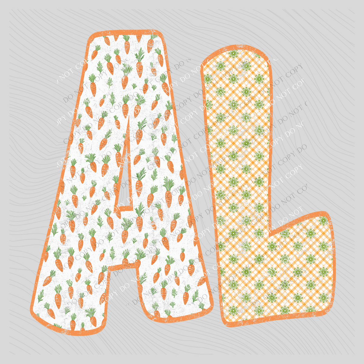 AL Alabama Spring Carrots & Plaid Distressed Digital Design, PNG