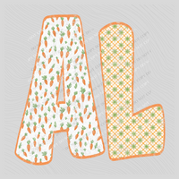 AL Alabama Spring Carrots & Plaid Distressed Digital Design, PNG