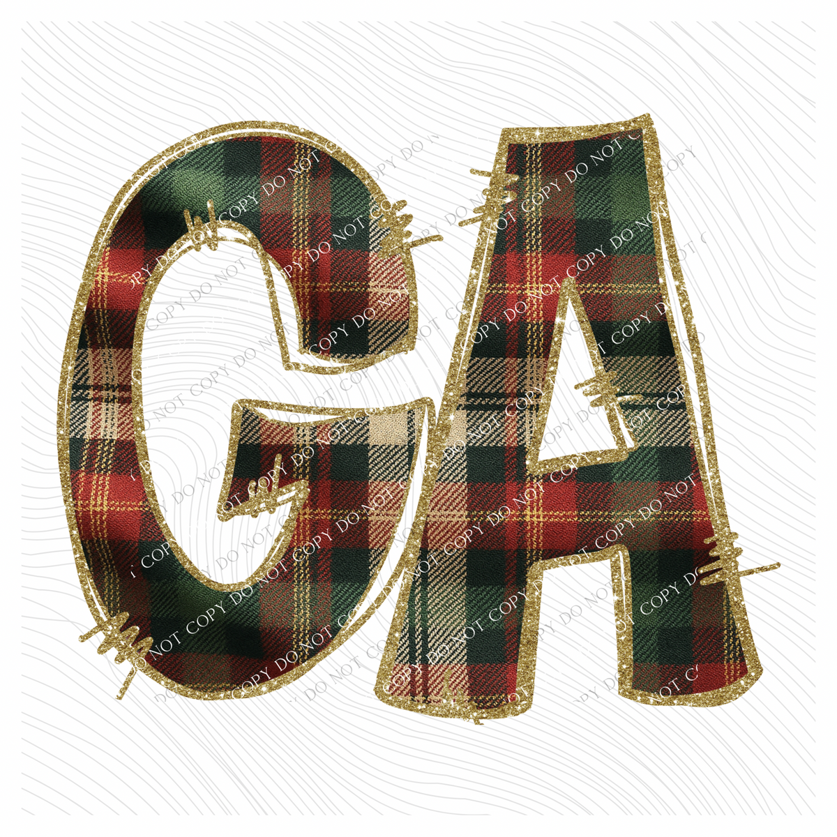 Georgia Glitter & Plaid Digital Download, PNG