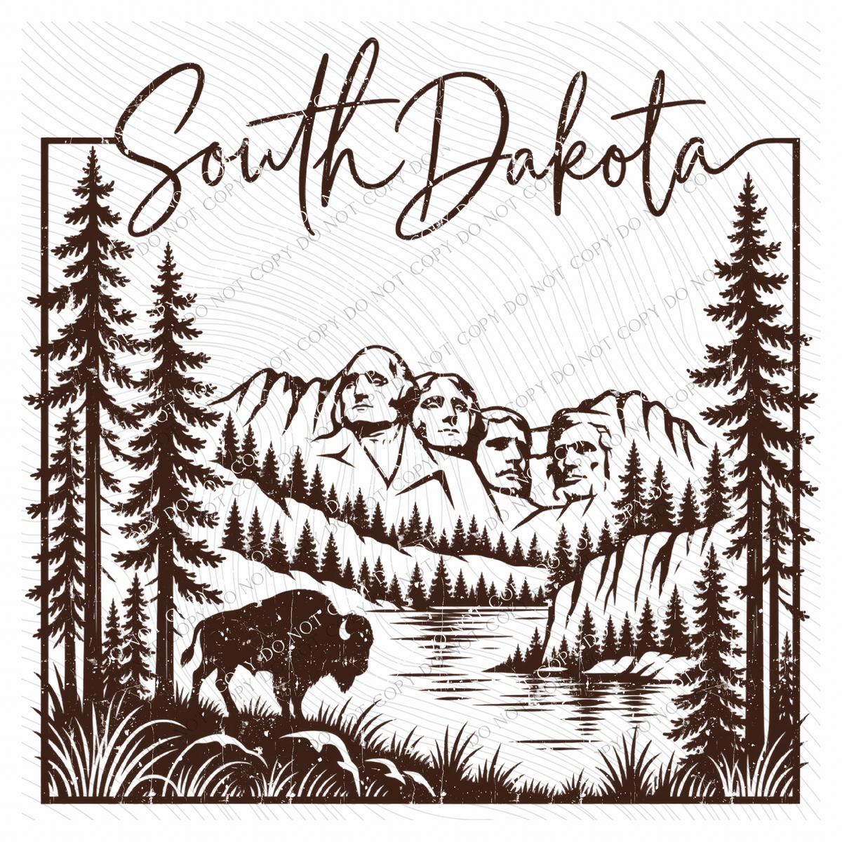 States Nature Scenery Silhouette (includes both brown & cream with purchase) Digital Design, PNG