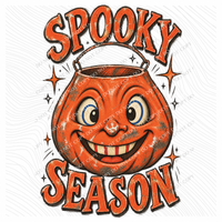 Spooky Season Vintage Pumpkin Bucket Sketch Digital Design, PNG