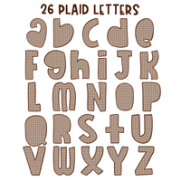 Plaid, Leopard & Dots Doodle Alphabet Set, Includes Fall Clipart! | PNG Alphabet Letters Only
