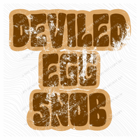 Deviled Egg Snob Retro Shadow Brown Distressed Digital Design, PNG