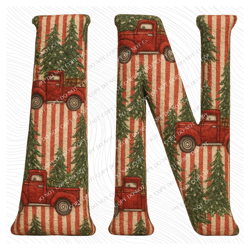 IN Indiana Striped Christmas Red Truck 3D Texture Fabric Style Digital Download, PNG